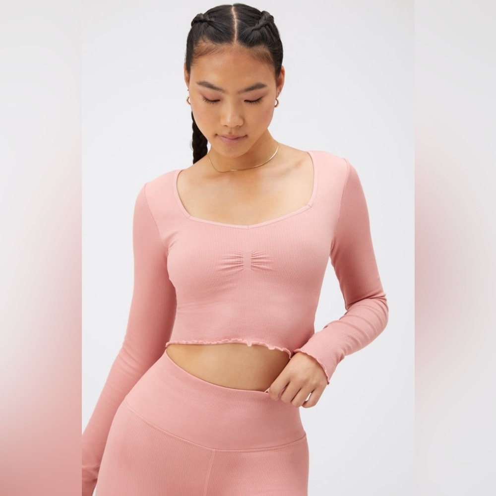 Spiritual Gangster Rose Sweetheart Seamless Long Sleeve Top Size M/L NEW